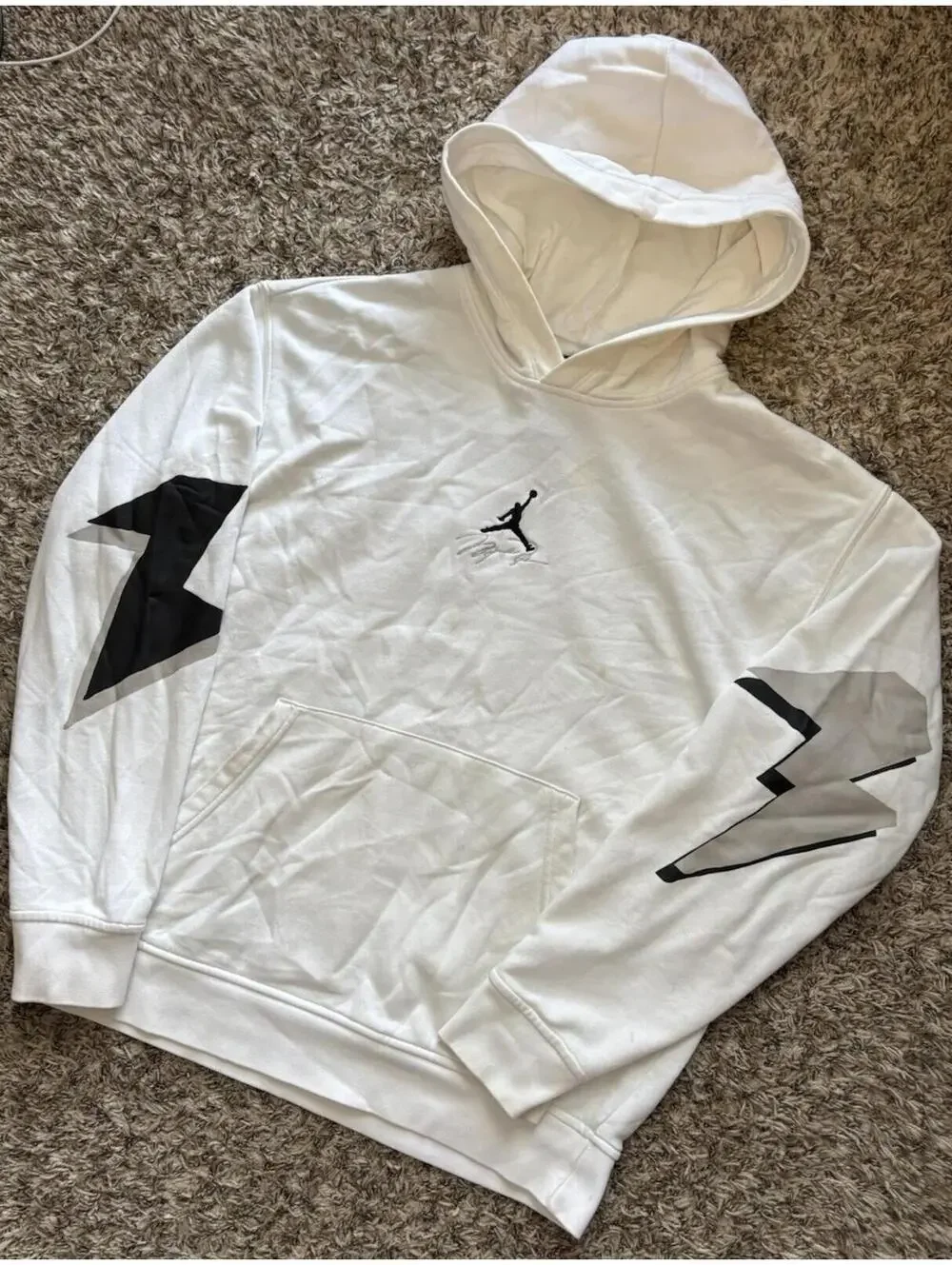Jordan Essentials Men's Graphic Fleece Pullover Hoodie Size Medium FB7336-133